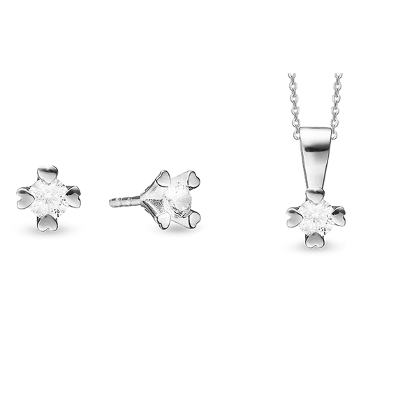 by Aagaard set, with a total of 1,50 ct diamonds Wesselton VS