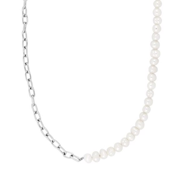 Son of Noa\'s Necklace with freshwater pearls and steel