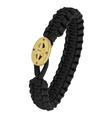 Black From Soldier to Soldier Bracelet with Soldier Gold-Plated compas Steel Clasp – Aagaard