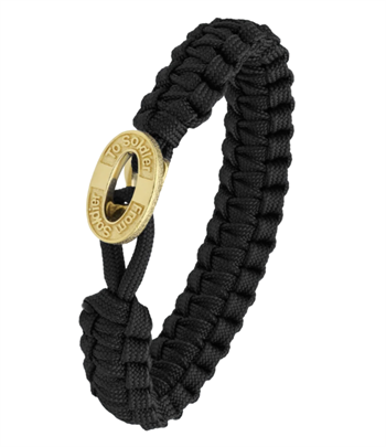 Black From Soldier to Soldier Bracelet with Soldier Gold-Plated Steel Clasp – Aagaard