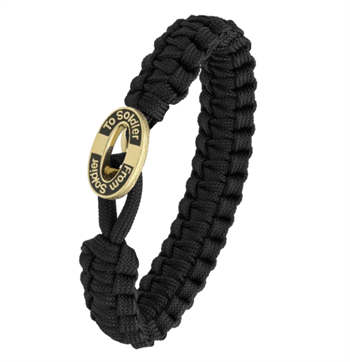Black From Soldier to Soldier Bracelet with Soldier Gold-Plated Steel Clasp – Aagaard