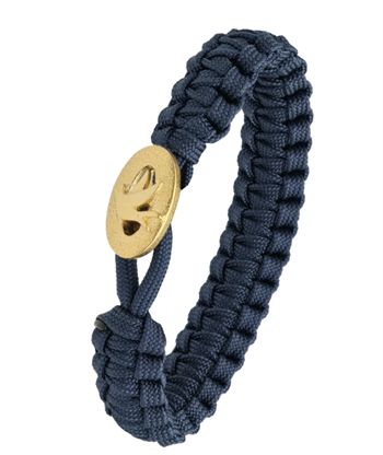 Blue From Soldier to Soldier Bracelet with Dove of peace Gold-Plated Steel Clasp – Aagaard