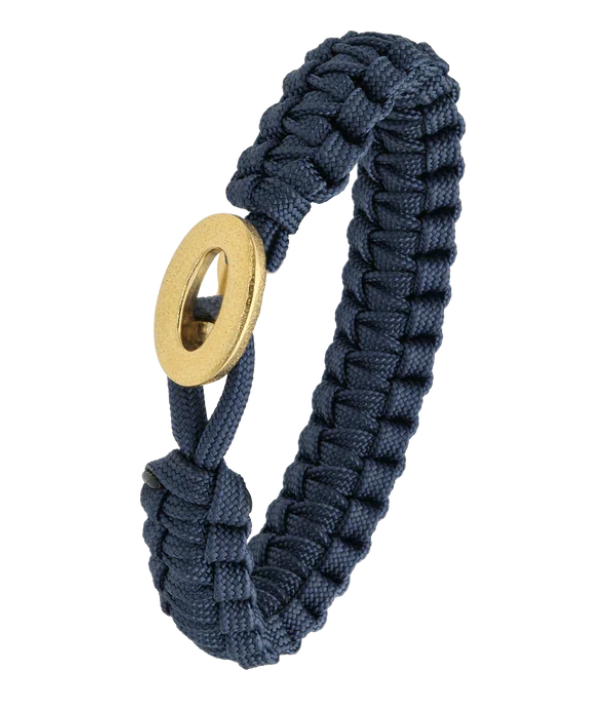 Blue From Soldier to Soldier Bracelet with Brushed Gold-Plated Steel Clasp – Aagaard
