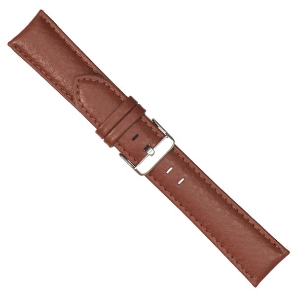 Cognac lacquered leather watchstrap