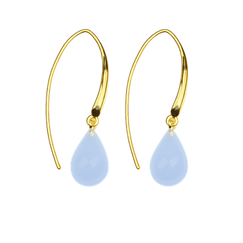 Earrings - Gold plated with Chalcedony 12x8mm Gold plated per pair, from San - Links of Joy