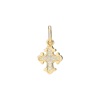 Lund Copenhagen Dagmarkors pendant in gold-plated sterling silver with zirconia
