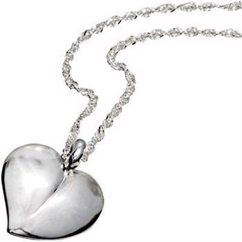 Heart silver pendant with chain