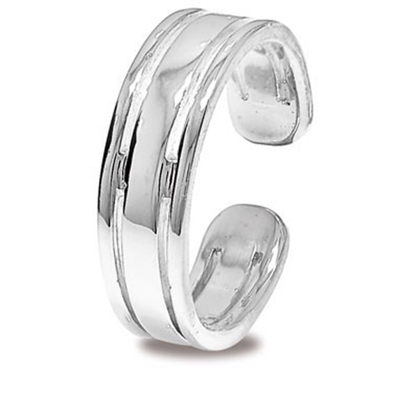 Tearing ring with wide and two thin rings in 925 silver