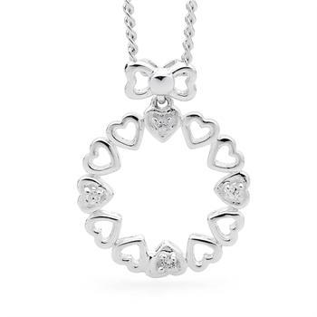 Romantic heart pendant with zirconia