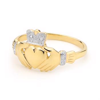 9 carat love ring with 4 genuine diamonds