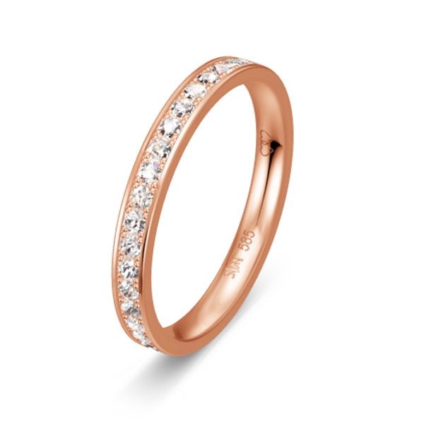 Rationalisatie hout kijken 41/05659-0,40-W/SI, Saint Maurice Engagement ring in 14 carat rose gold  with 20 x 0,02 ct diamonds