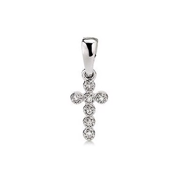 Aagaard Sterling silver necklace, Cross with shiny surface, model 21321754-45