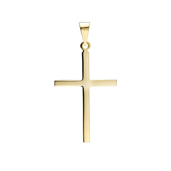 Vedhæng kors stav forgyldt sølv