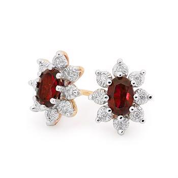 9 ct ruby and diamond stud earrings