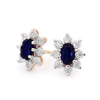 9 ct sapphire and diamond stud earrings
