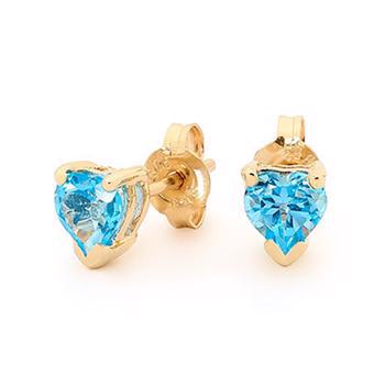 9ct heart shaped turquoise topaz studs