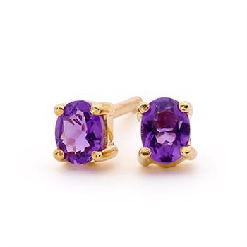 Gold Amethyst Earrings