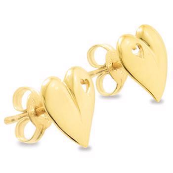 Heart stud earrings with heart in heart