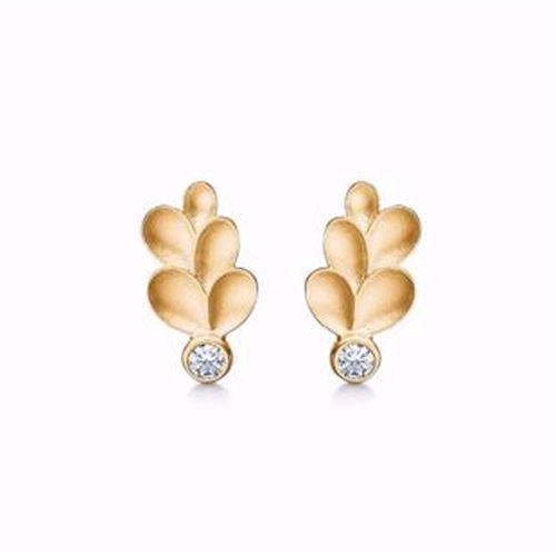 GSD Leafs 8 carat gold earrings frosted, model 5571-08