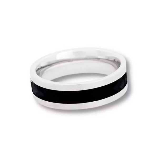 CONNOR, Stål ring med sort detalje i midten, by Billgren - Medium, 20 mm