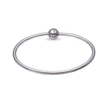 Christina Collect Sterling silver bangle, Charms Bangle with shiny surface, model 601-4-S