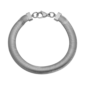 Bredt herrearmbånd i stål - 20 cm langt from Blicher Fuglsang