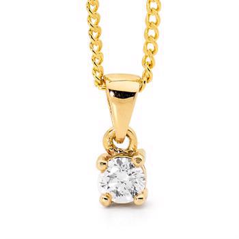 Bee Jewelry Solitaire 0,20 ct H-SI 9 carat pendant shiny, model 60985_A20