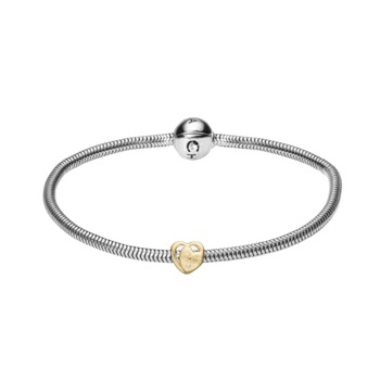 Støt Brysterne campaign 4 mm silver bracelet from Christina Jewelry, with silver daisy charm 