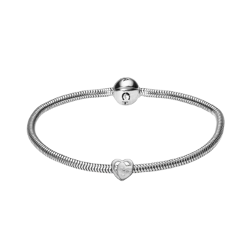 Støt Brysterne campaign 4 mm silver bracelet from Christina Jewelry, with silver daisy charm 