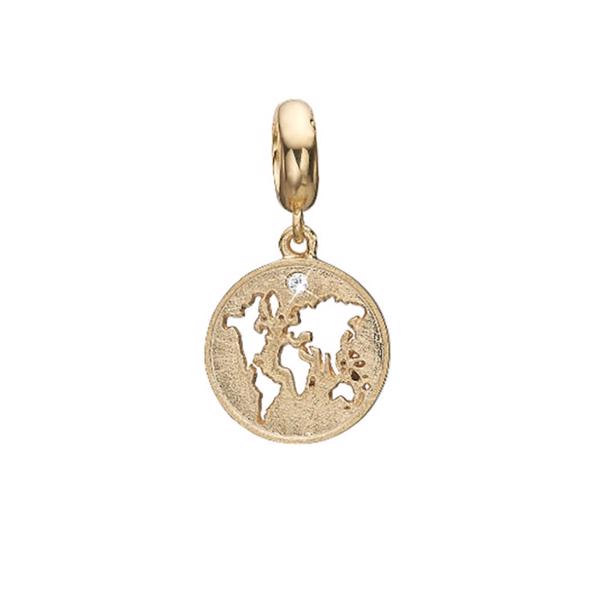 Christina Collect silver mini charm, The World with Topaz - The World - with rough surface, model 623-S209