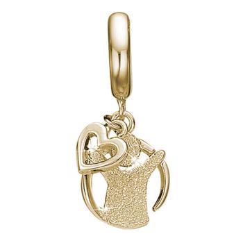 Christina Collect gold-plated silver mini charm, Medallion charm with Denmark - Denmark - with rustic surface, model 623-G178
