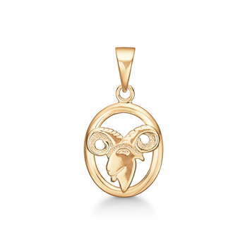 Støvring Design 8 ct gold pendant, Aries zodiac sign with shiny surface, model 64201