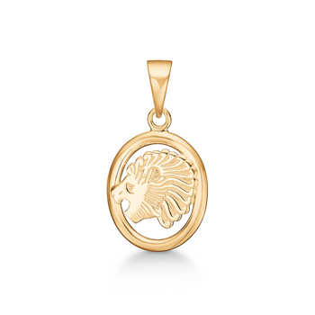 Støvring Design 14 ct gold pendant, Leo zodiac sign with shiny surface, model 74205