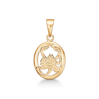 Støvring Design 8 ct gold pendant, Scorpio zodiac sign with shiny surface, model 64208