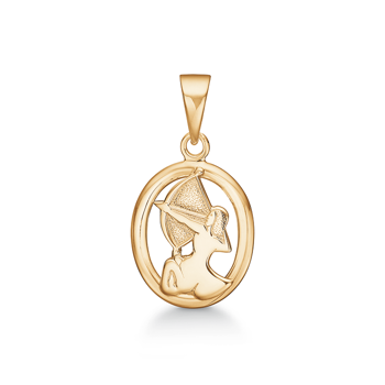 Støvring Design 14 ct gold pendant, Sagittarius zodiac sign with shiny surface, model 74209