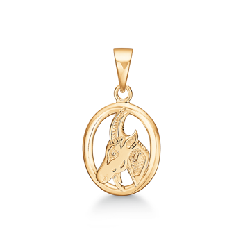 Støvring Design 8 ct gold pendant, Capricorn zodiac sign with shiny surface, model 64210