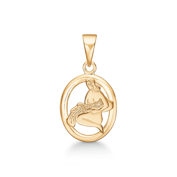 Støvring Design 8 ct gold pendant, Aquarius zodiac sign with shiny surface, model 64211