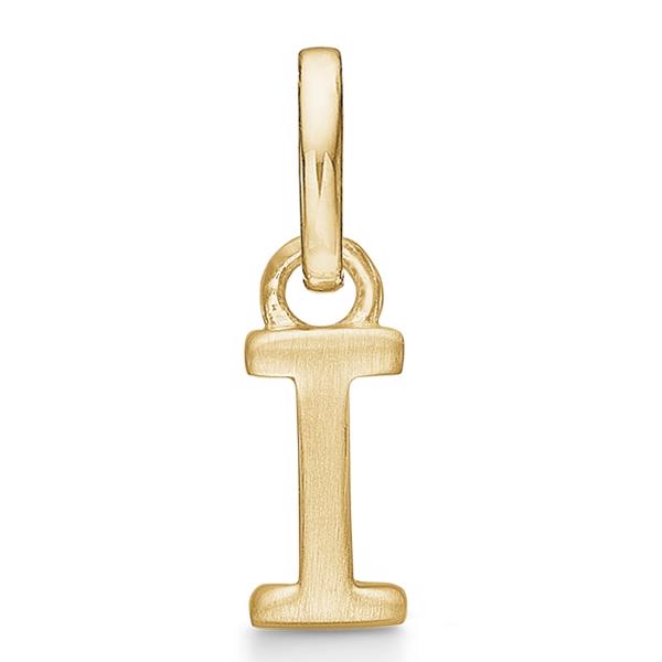 Letter pendant 8 mm, I in 8 carat gold with matt and polished side