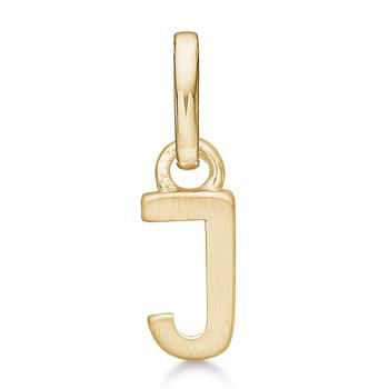 Letter pendant 8 mm, J in 8 carat gold with matt and polished side