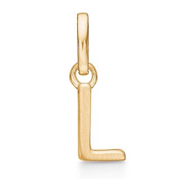 Letter pendant 8 mm, L in 8 carat gold with matt and polished side