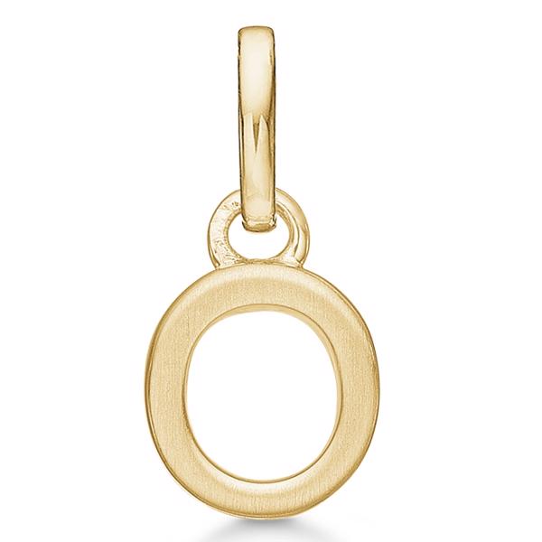 Letter pendant 8 mm, O in 8 carat gold with matt and polished side