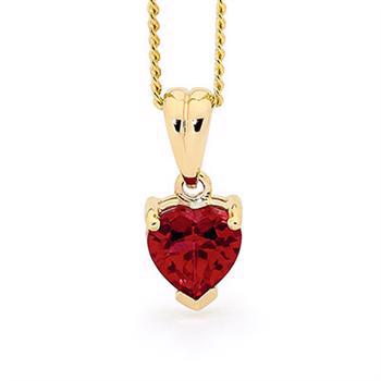 9 kt pendant with heart shaped ruby
