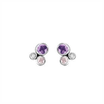 Ear stud with amethyst