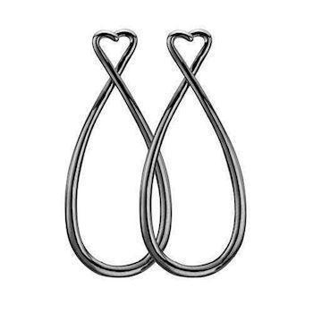 Christina Collect 925 Sterling Black Silver Heart Earrings with charms, model 670-B50Heart