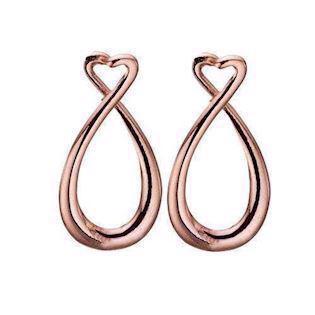 Christina Collect pink gold plated earrings heart, 670-R14heart