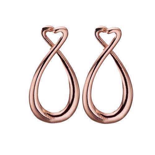 Christina Collect pink gold plated earrings heart, 670-R14heart