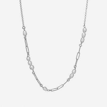 Christina Jewelry Links and Pearls Necklace, model 680-S127