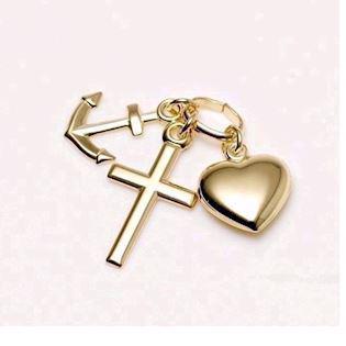 GSD Faith, hope and love 8 carat gold Pendant shiny, model 7052-08