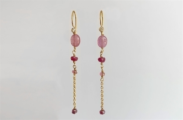 Gold Earring, Sapphire - Horizon