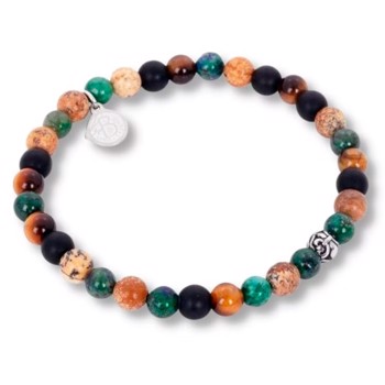 BILLY - Beads armbånd i beige/grøn, by Billgren